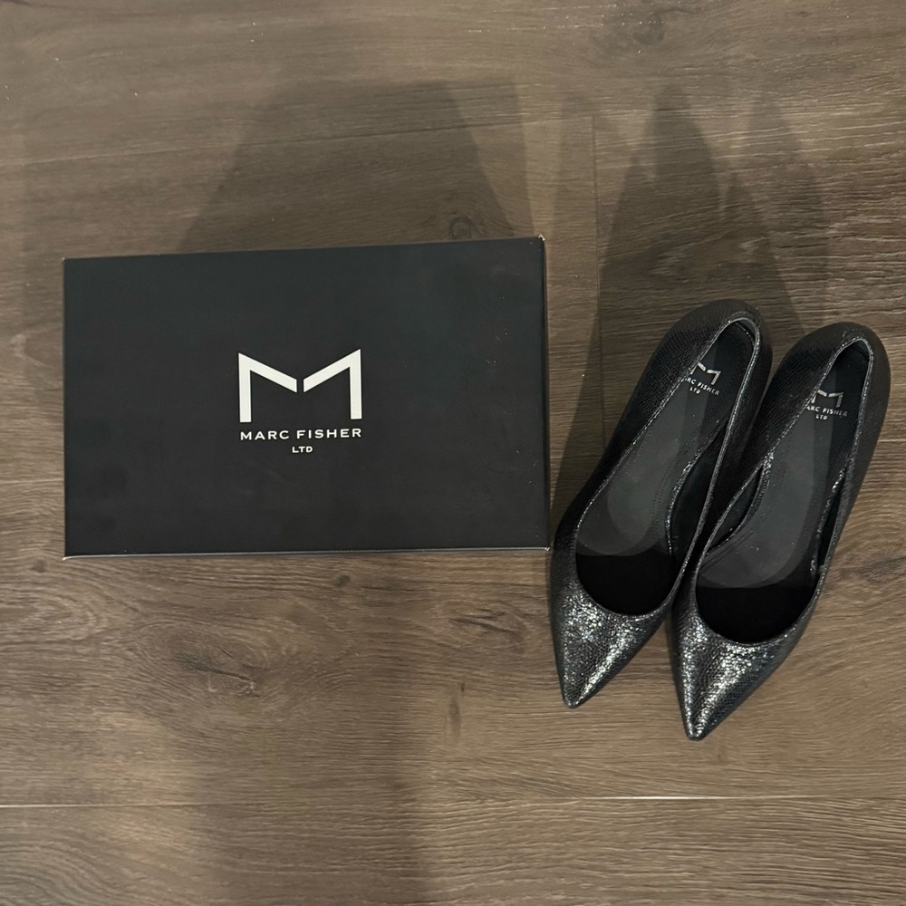 Marc Fisher Women's Glittery Black Heels